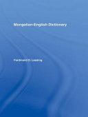Mongolian-English Dictionary                                                                                                                          