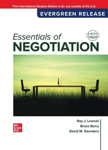 Essentials of Negotiation: 2024 Release ISE                                                                                                           