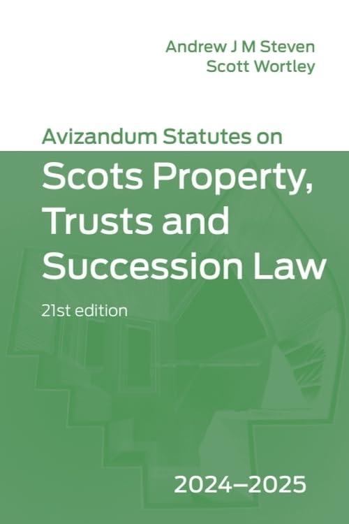 Avizandum Statutes on Scots Property, Trusts and Succession Law: 2024-2025, 21st edition                                                              